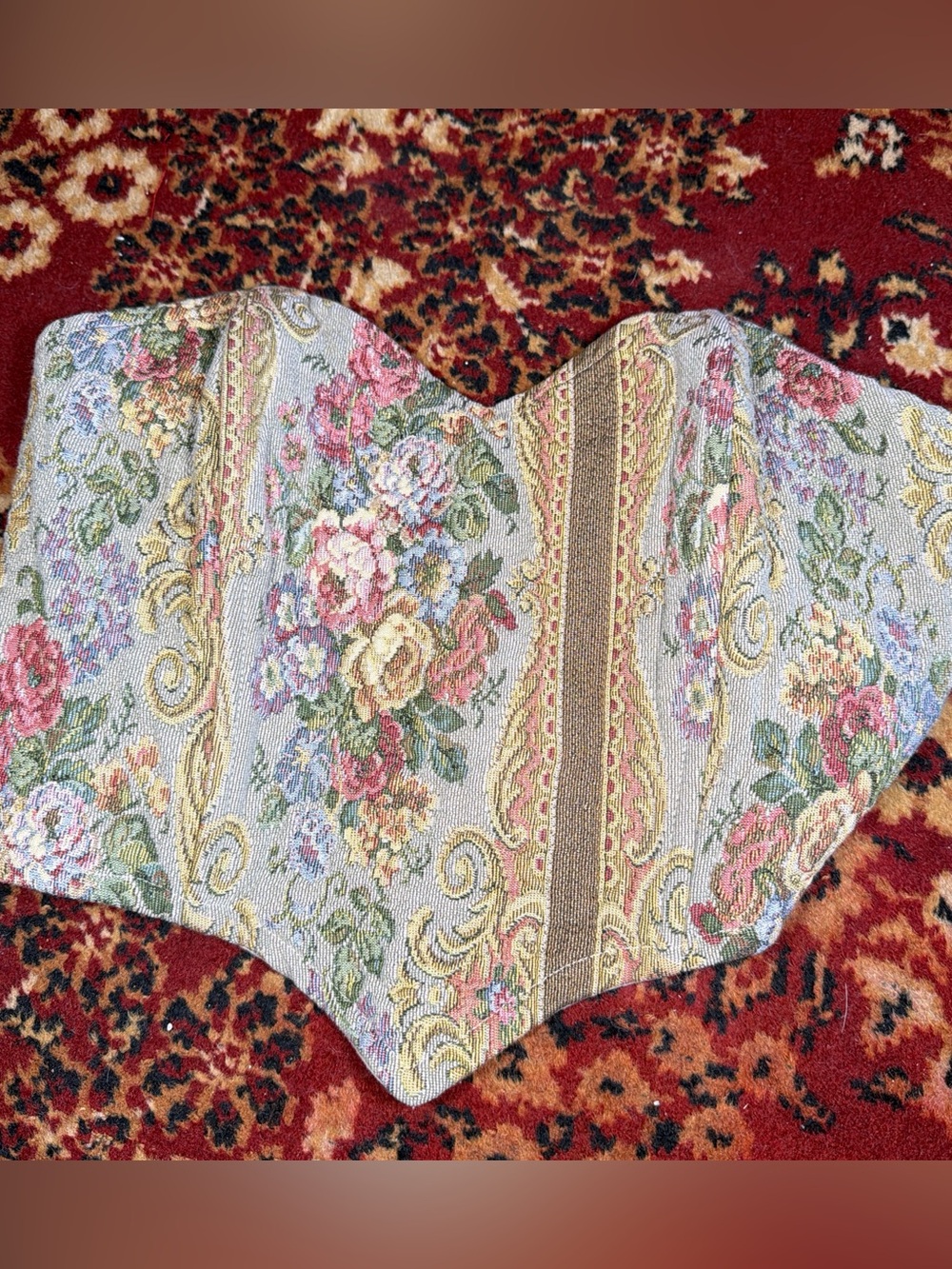 Floral Tapestry Corset Top in Pastel Bouquet